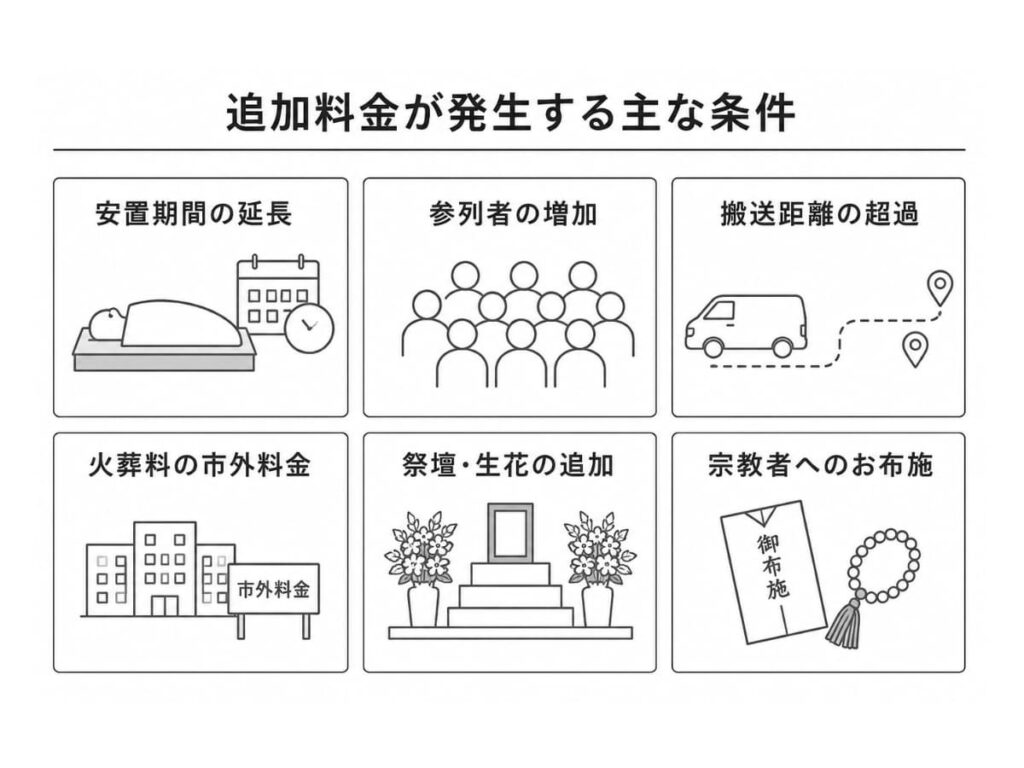 追加料金が発生する例